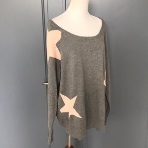 Gray and Blush Torrid Star sweater sz 2
